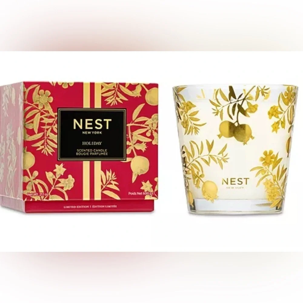 Empty Nest Holiday 3 Wick Limited Edition Gold Detail Candle Vessel & Box